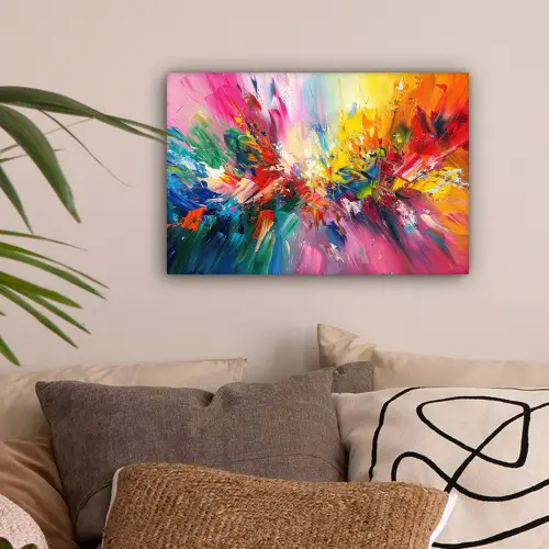 Verf - Kleurrijk - Explosie canvas 2cm klein -sfeer1
