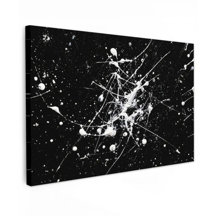 Verfspatten - Wit - Abstract - Explosie canvas 2cm klein -z3d