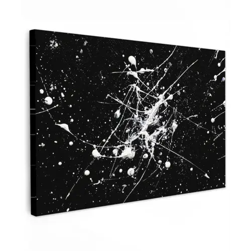 Verfspatten - Wit - Abstract - Explosie canvas 2cm klein -z3d