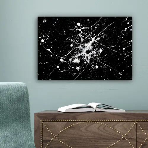 Verfspatten - Wit - Abstract - Explosie canvas 2cm klein -sfeer4