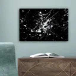 Verfspatten - Wit - Abstract - Explosie canvas 2cm klein -sfeer4