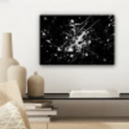 Verfspatten - Wit - Abstract - Explosie canvas 2cm klein -sfeer6