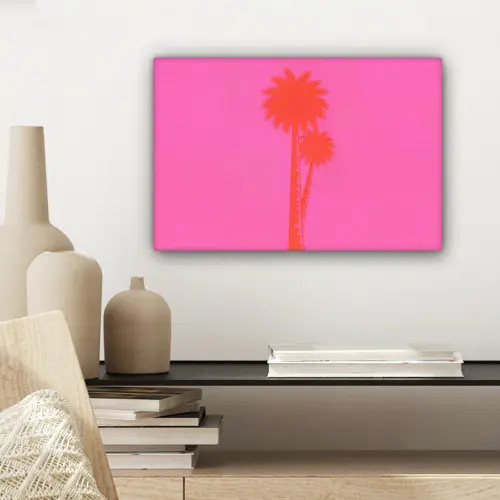 Palmbomen - Modern - Roze canvas 2cm klein -sfeer6