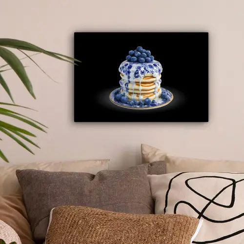 Pannenkoeken - Blauwe Bessen - Bord canvas 2cm klein -sfeer1