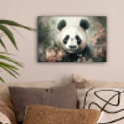 Panda - Dieren - Bloemen - Planten canvas 2cm klein -sfeer1