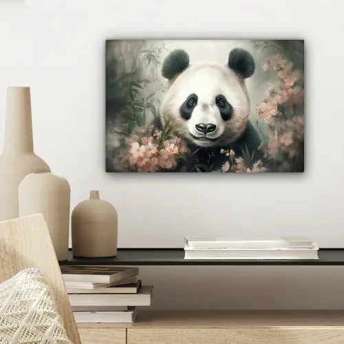 Panda - Dieren - Bloemen - Planten canvas 2cm klein -sfeer6