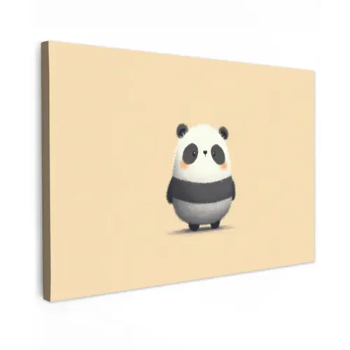 Panda - Beige - Minimalistisch canvas 2cm klein -z3d