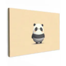 Panda - Beige - Minimalistisch canvas 2cm klein -z3d