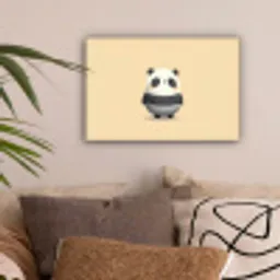 Panda - Beige - Minimalistisch canvas 2cm klein -sfeer1