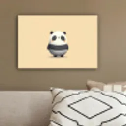 Panda - Beige - Minimalistisch canvas 2cm klein -sfeer3