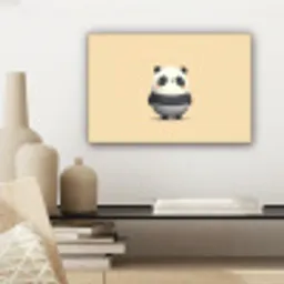 Panda - Beige - Minimalistisch canvas 2cm klein -sfeer6