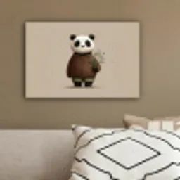 Panda - Blauwe bloemen - Zachtheid canvas 2cm klein -sfeer3