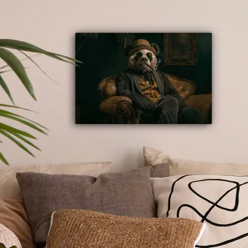 Panda - Hoed - Bril - Pak canvas 2cm klein -sfeer1