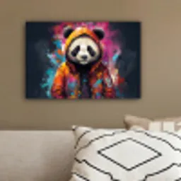 Panda - Jas - Graffiti - Oranje canvas 2cm klein -sfeer3