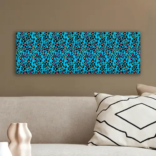 Panter - Blauw - Neon canvas 2cm klein 828 -sfeer3