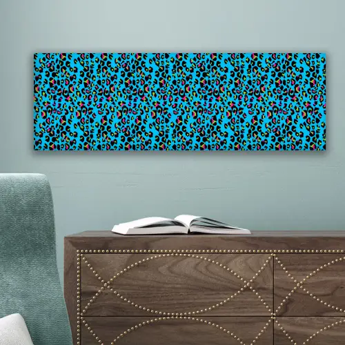 Panter - Blauw - Neon canvas 2cm klein 828 -sfeer4