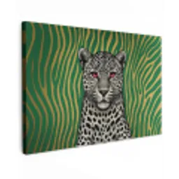 Panter - Zebrapatroon - Groen canvas 2cm klein -z3d