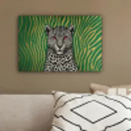 Panter - Zebrapatroon - Groen canvas 2cm klein -sfeer3