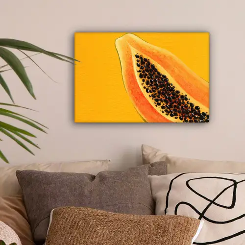 Papaja - Oranje - Topisch canvas 2cm klein -sfeer1
