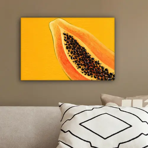 Papaja - Oranje - Topisch canvas 2cm klein -sfeer3