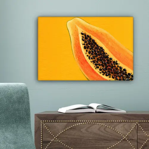 Papaja - Oranje - Topisch canvas 2cm klein -sfeer4
