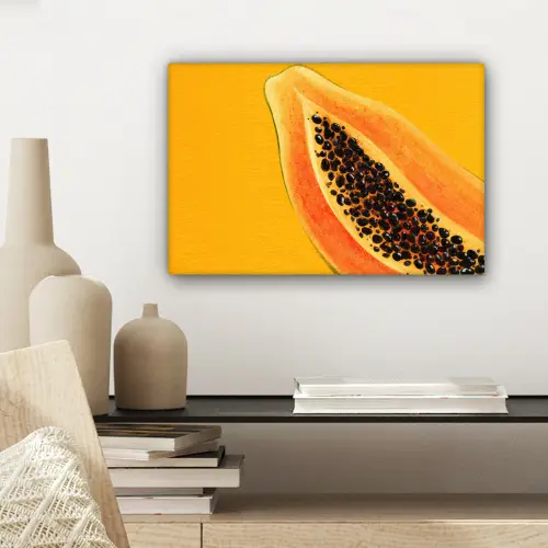 Papaja - Oranje - Topisch canvas 2cm klein -sfeer6