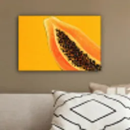 Papaja - Oranje - Topisch canvas 2cm klein -sfeer3
