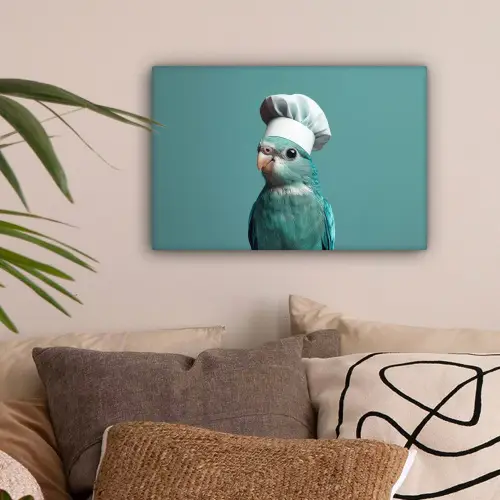 Parkiet - Vogel - Koksmuts - Cute canvas 2cm klein -sfeer1