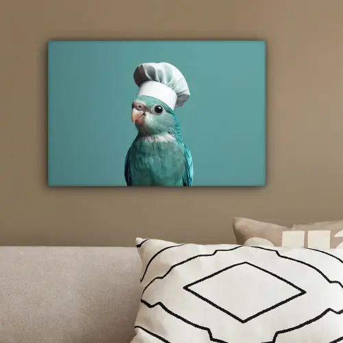 Parkiet - Vogel - Koksmuts - Cute canvas 2cm klein -sfeer3