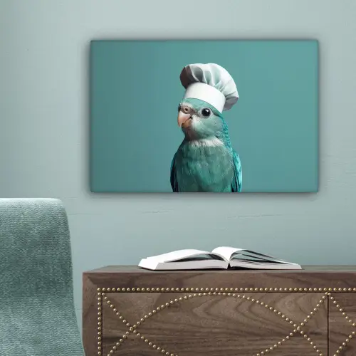 Parkiet - Vogel - Koksmuts - Cute canvas 2cm klein -sfeer4