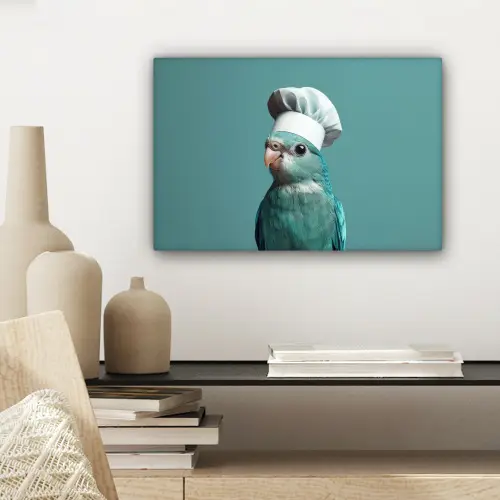 Parkiet - Vogel - Koksmuts - Cute canvas 2cm klein -sfeer6