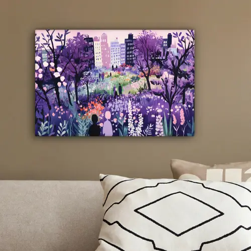 Park - Bomen - Bloemen - Gebouwen canvas 2cm klein -sfeer3