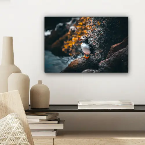 Papegaai - Vogel - Rots - Wit canvas 2cm klein -sfeer6