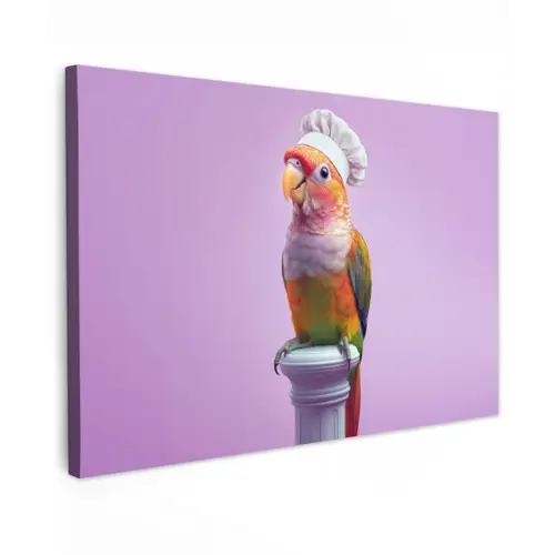 Papegaai - Koksmuts - Pilaar - Vogel canvas 2cm klein -z3d