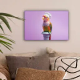 Papegaai - Koksmuts - Pilaar - Vogel canvas 2cm klein -sfeer1