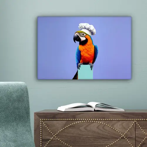 Papegaai - Koksmuts - Vogel - Leuk canvas 2cm klein -sfeer4