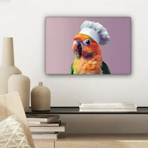Papegaai - Koksmuts - Nieuwsgierig - Vogel canvas 2cm klein -sfeer6