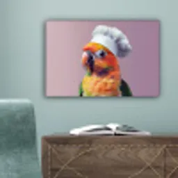 Papegaai - Koksmuts - Nieuwsgierig - Vogel canvas 2cm klein -sfeer4