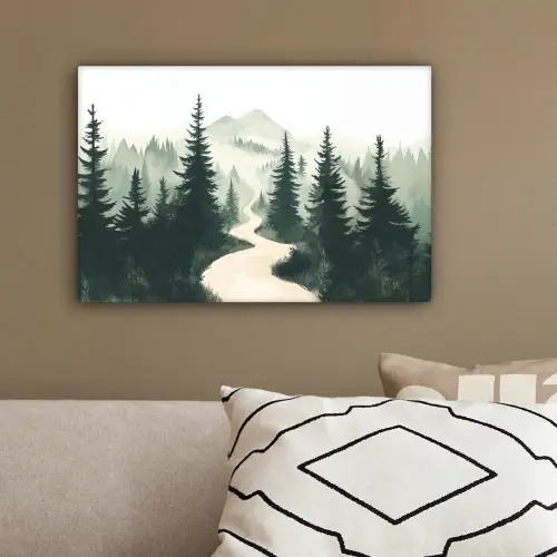 Pad - Bomen - Bos - Illustratie canvas 2cm klein -sfeer3