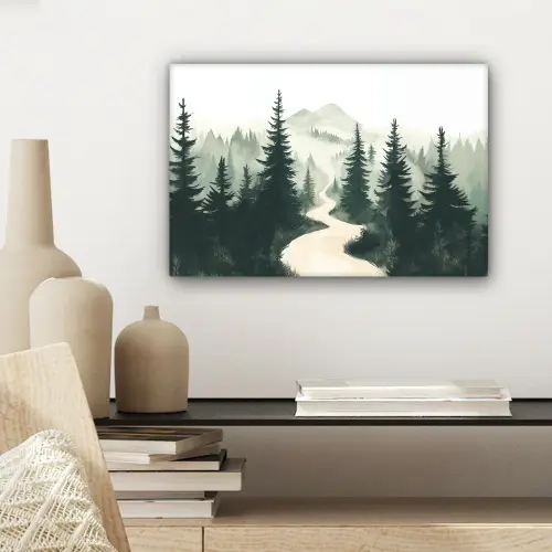 Pad - Bomen - Bos - Illustratie canvas 2cm klein -sfeer6