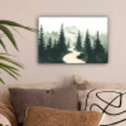 Pad - Bomen - Bos - Illustratie canvas 2cm klein -sfeer1