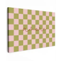 Patroon - Geblokt - Olijfgroen - Amore canvas 2cm klein -z3d