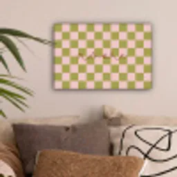 Patroon - Geblokt - Olijfgroen - Amore canvas 2cm klein -sfeer1