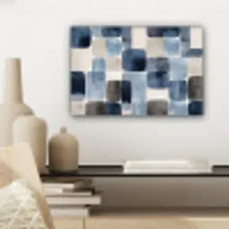 Patroon - Blauw - Vierkanten canvas 2cm klein -sfeer6