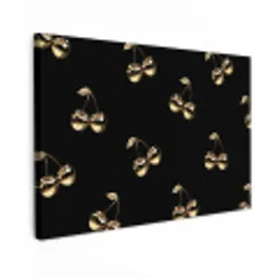 Patroon - Kersen - Goud - Chrome canvas 2cm klein -z3d