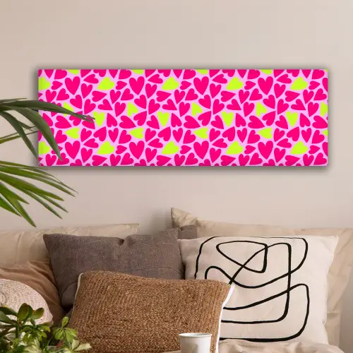 Patroon - Hart - Roze - Groen canvas 2cm klein 828 -sfeer1