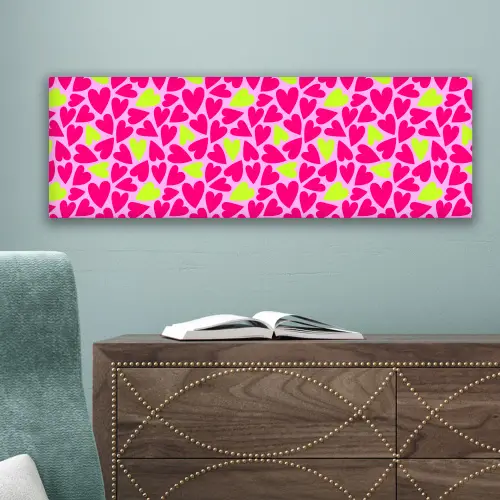 Patroon - Hart - Roze - Groen canvas 2cm klein 828 -sfeer4