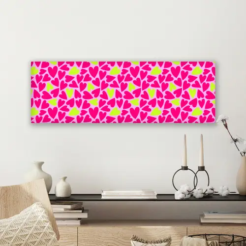 Patroon - Hart - Roze - Groen canvas 2cm klein 828 -sfeer6