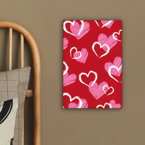 Patroon - Hartjes - Roze - Valentijn canvas 2cm klein -sfeer3