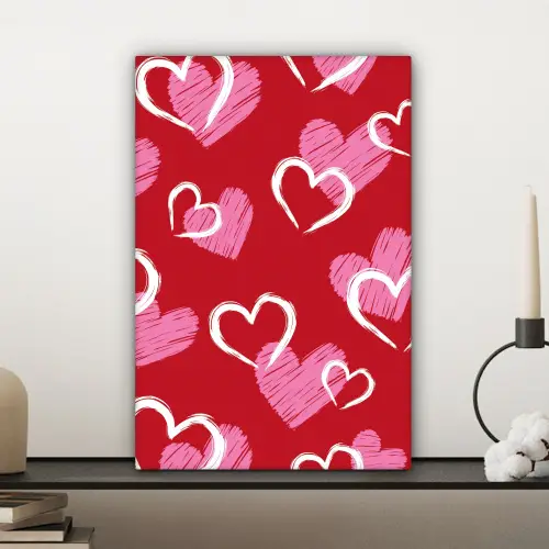 Patroon - Hartjes - Roze - Valentijn canvas 2cm klein -sfeer6